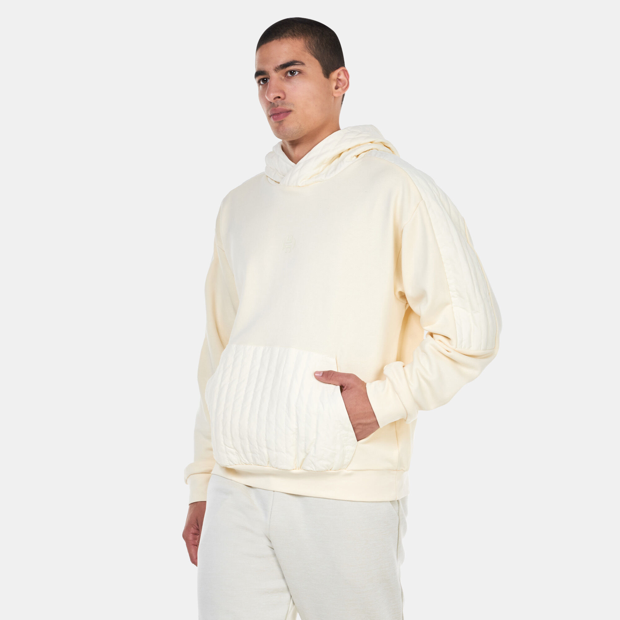 Men s Harden Quilted Basketball Hoodie White adidas in Kuwait SSS