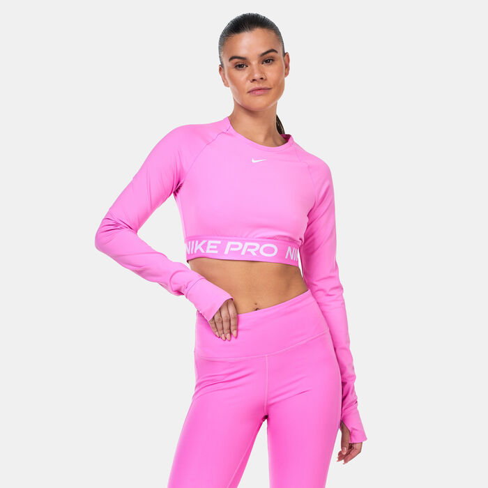Buy Nike Women's Pro 365 Dri-FIT Long-Sleeve Training Crop Top Pink in  Kuwait -SSS