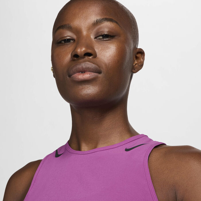 Nike Women's AeroSwift Dri-FIT ADV Cropped Running Tank Top Pink image number 2