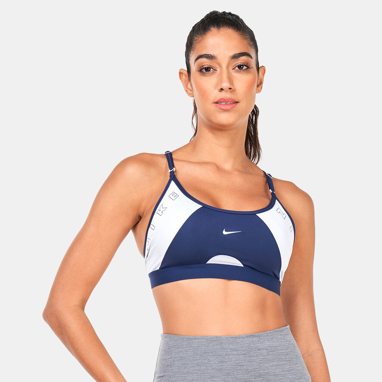 Women s Dri FIT Indy Logo Bra Blue Nike in Kuwait SSS