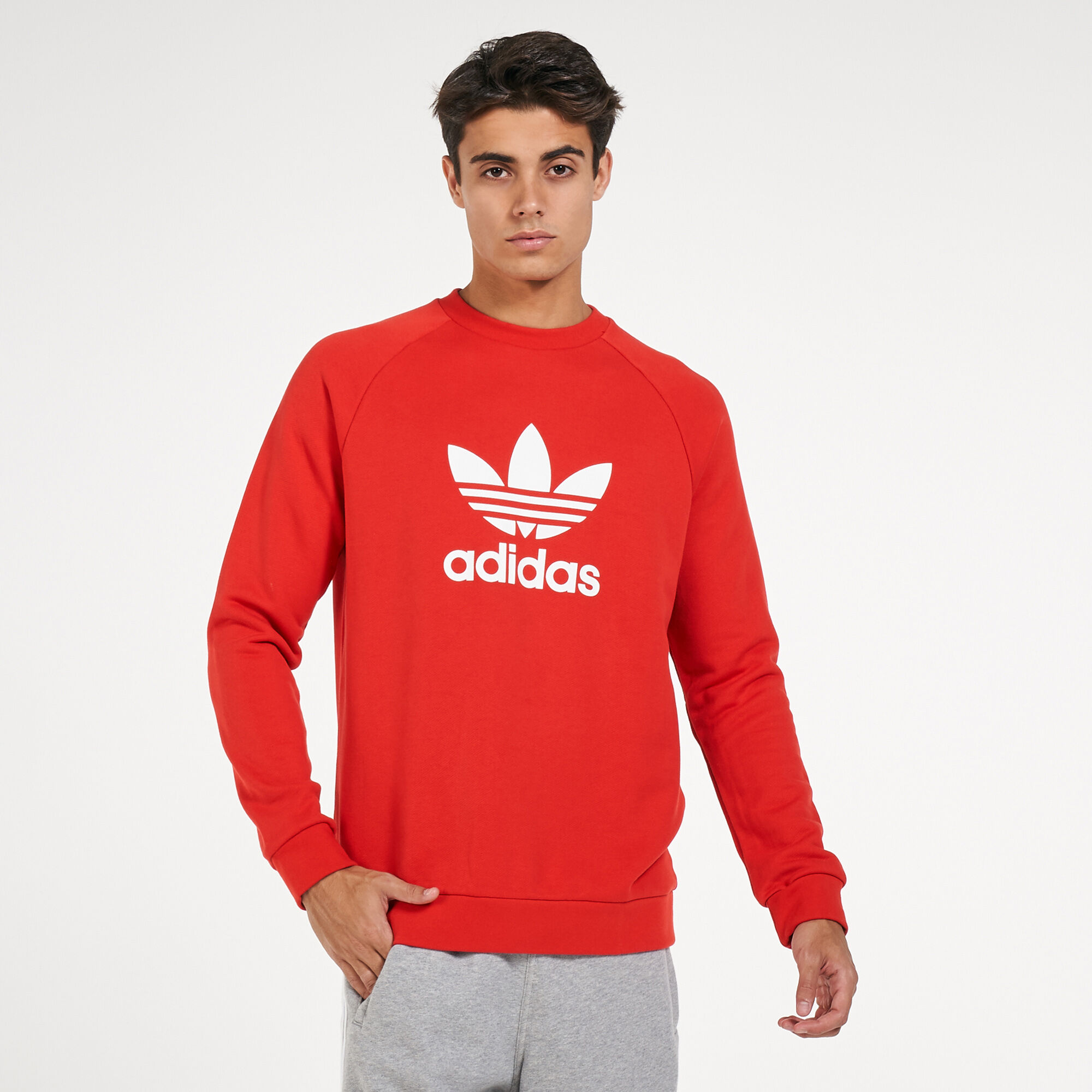 Buy adidas Men s Trefoil Warm Up Sweatshirt Red in Kuwait SSS