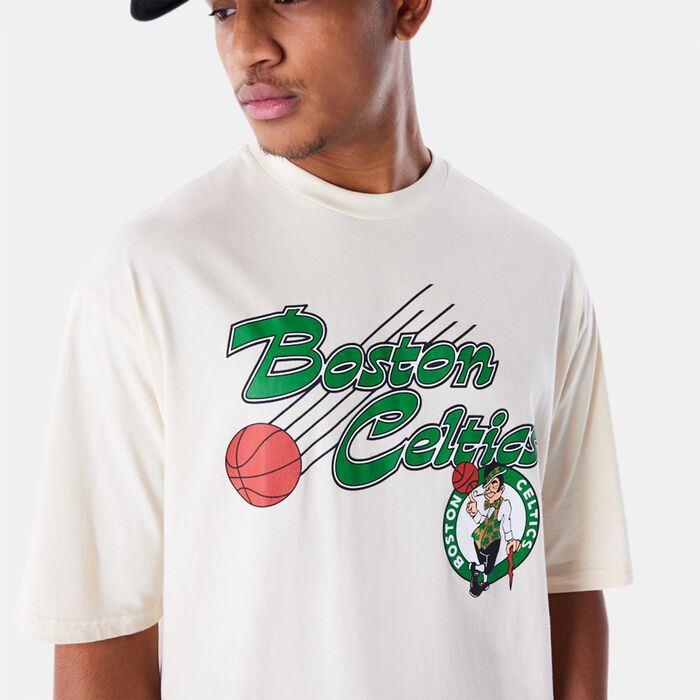 New Era Men's NBA Boston Celtics Script T-Shirt Beige image number 2