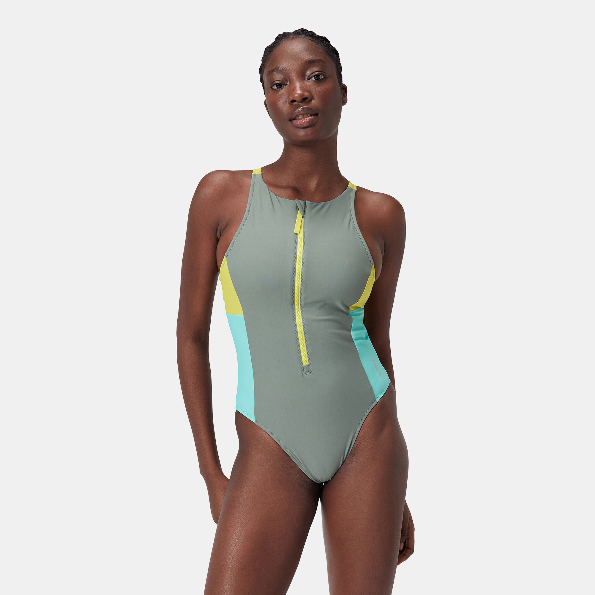 Speedo zip front swimsuit hot sale