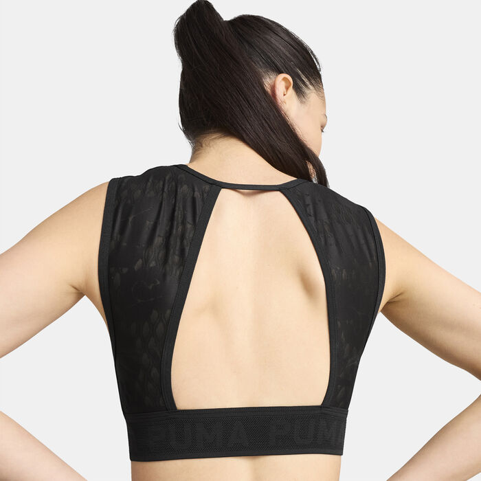 PUMA Women's MOVE Lace Low-Support Sports Bra Black image number 3