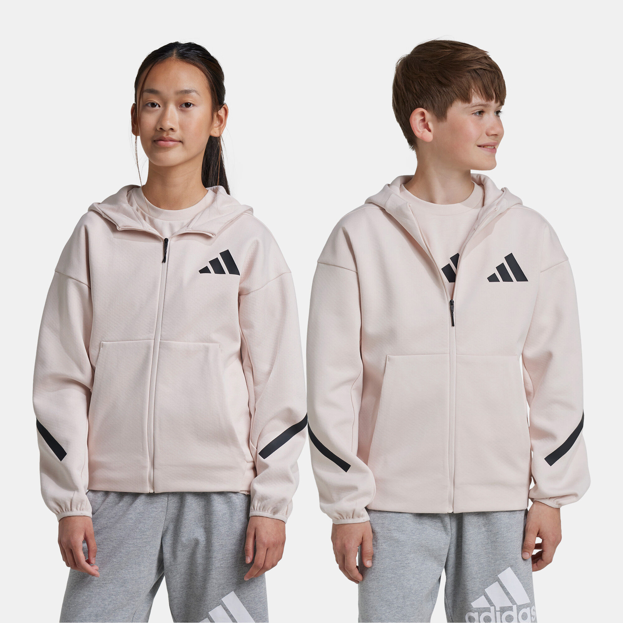 Kids Z.N.E. Full Zip Hoodie Pink adidas in Kuwait SSS