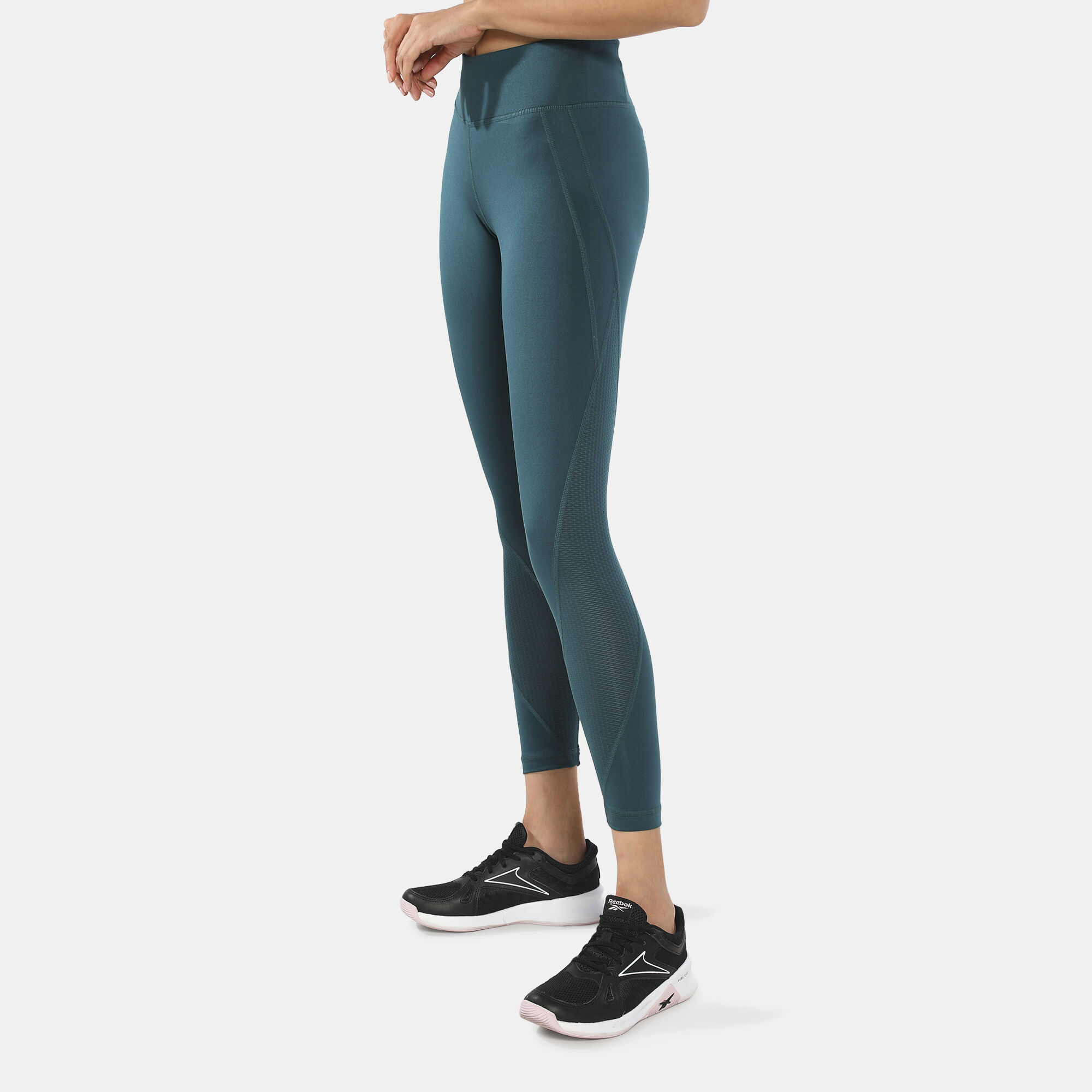 Women s Workout Ready Mesh Leggings Green Reebok in Kuwait SSS