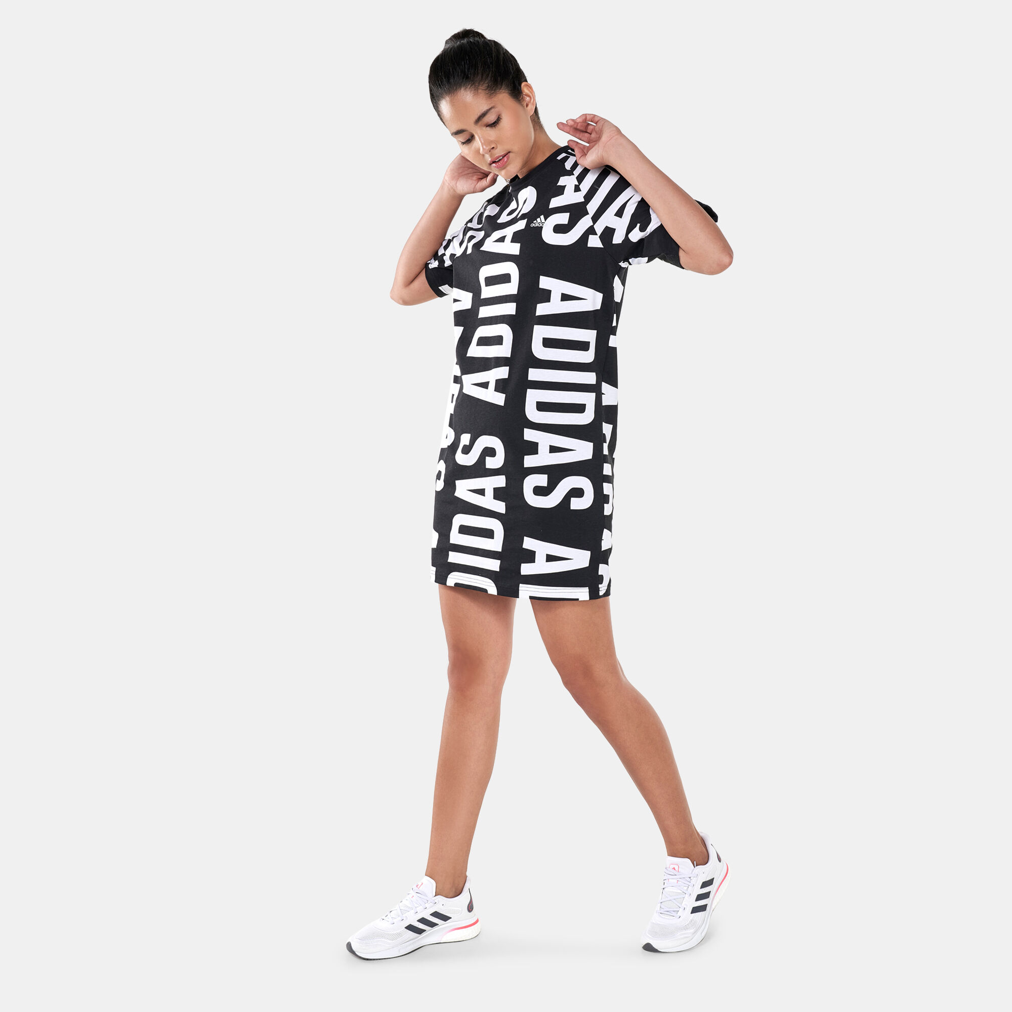 Adidas allover cheap print tee dress