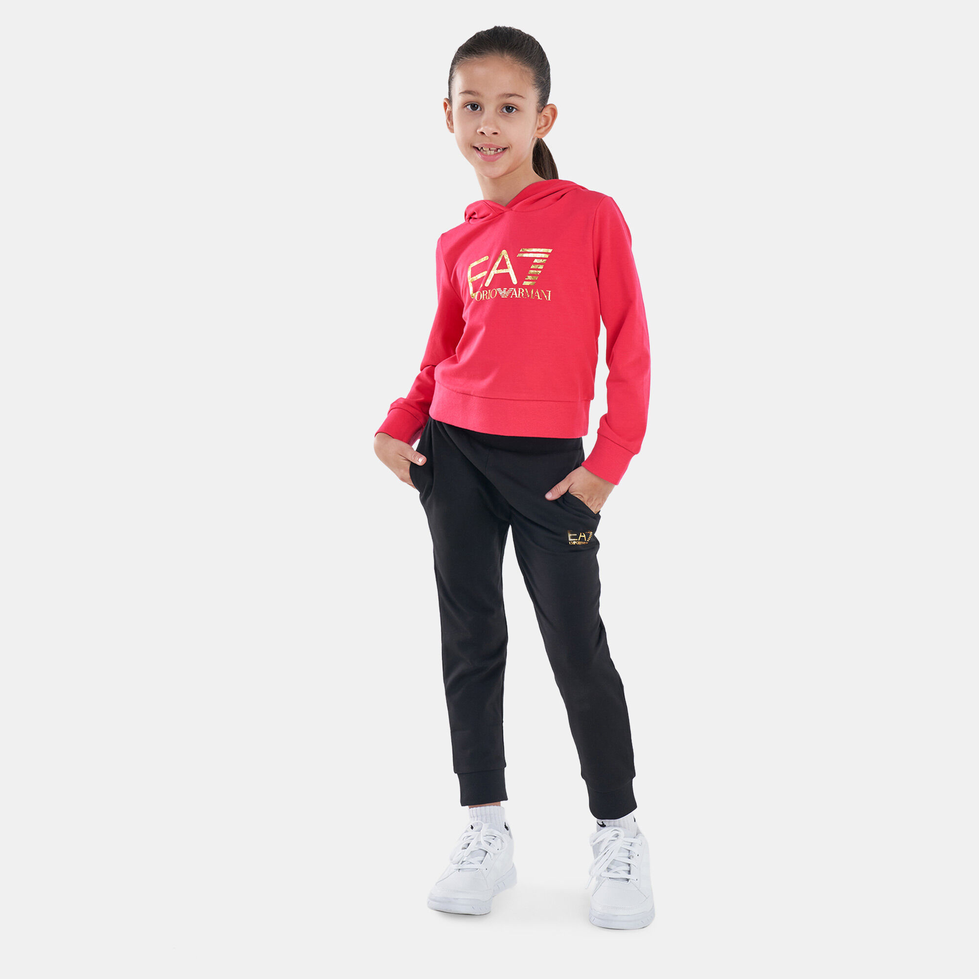 Girls ea7 tracksuit top
