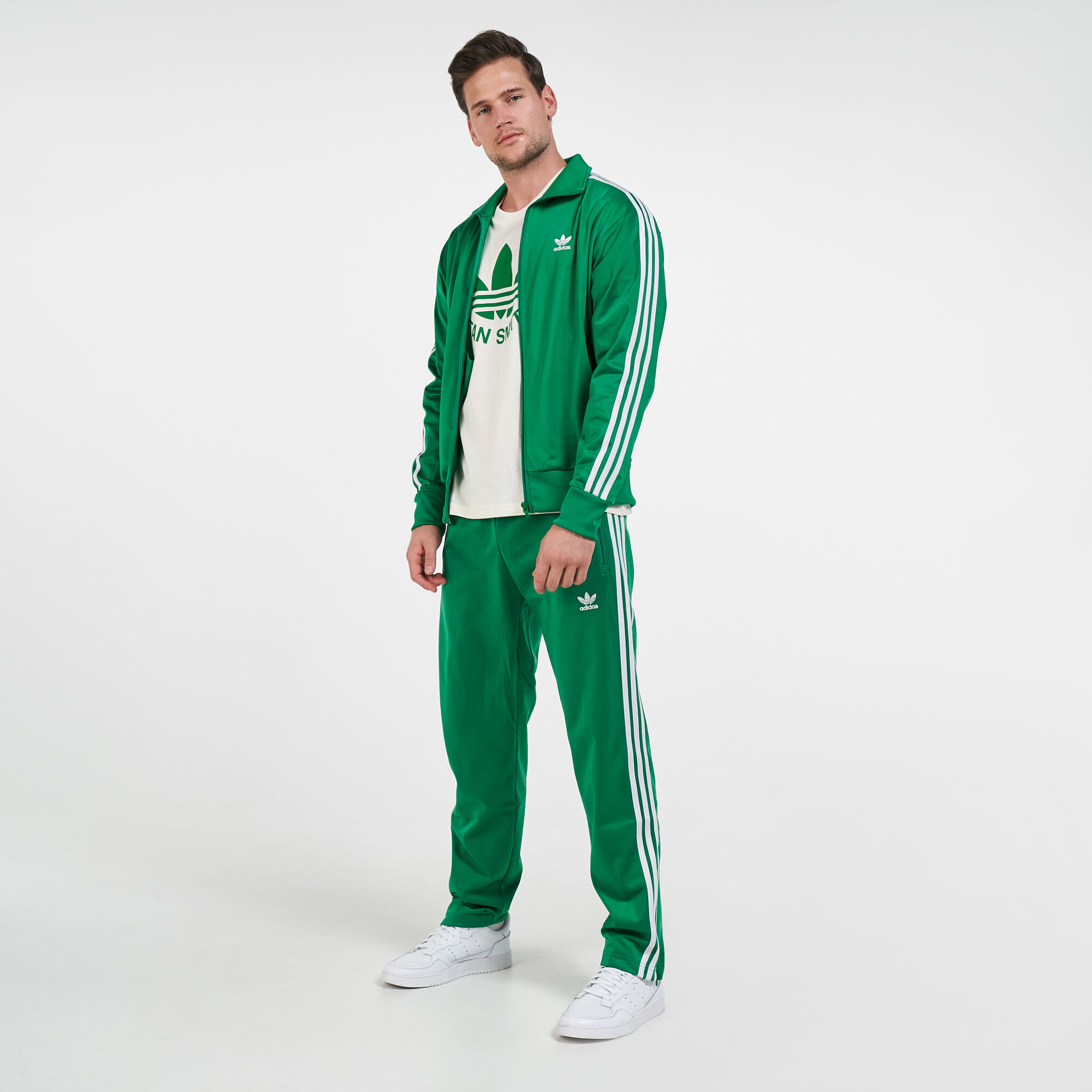 Adidas firebird track jacket green shop