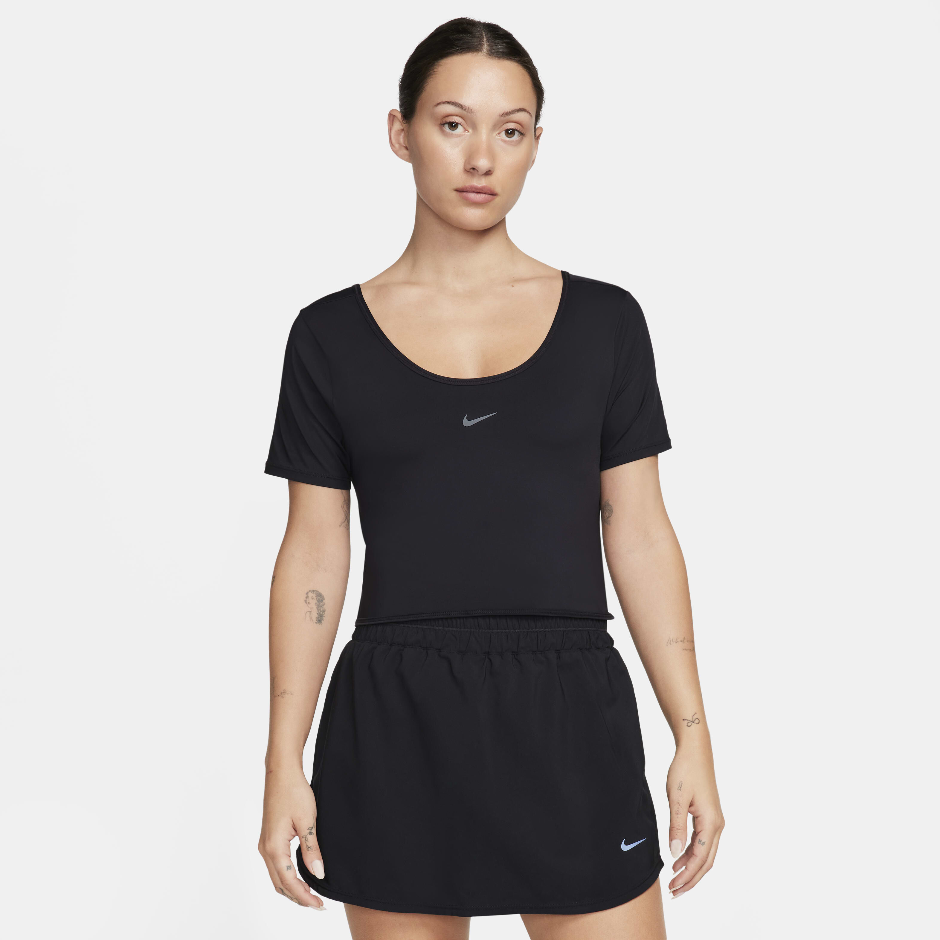 Women s One Classic Dri FIT Cropped Twist Top Black Nike in Kuwait SSS