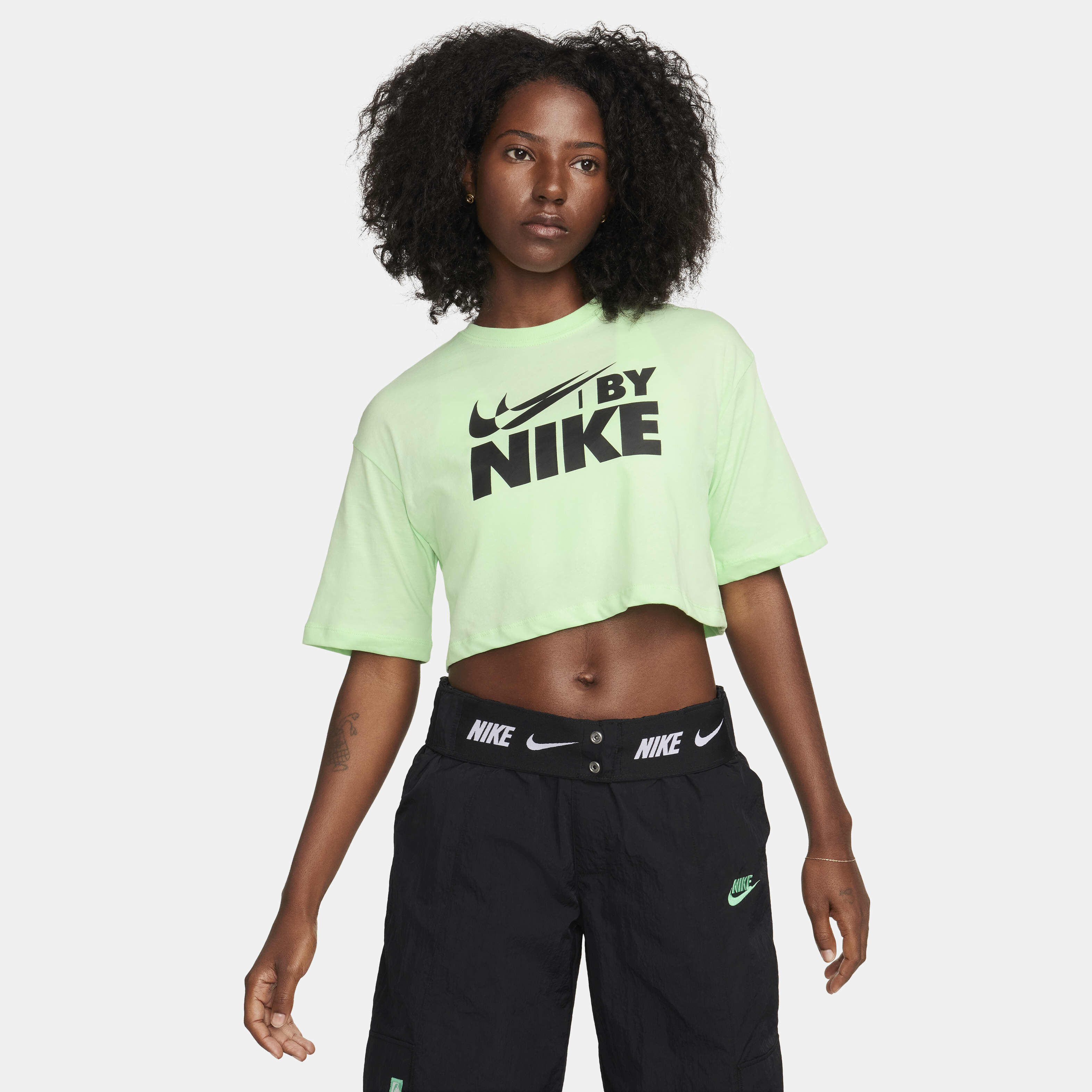 Nike green crop top sales