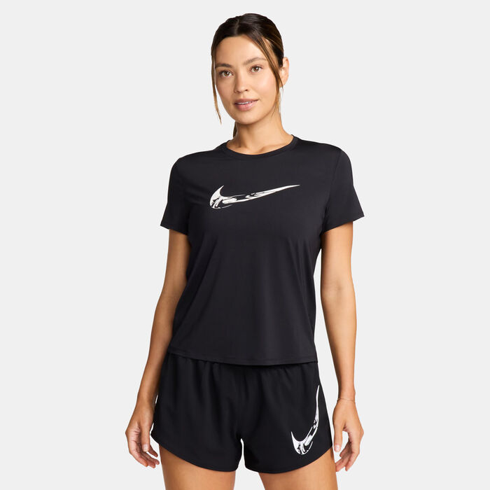 Nike Women's One Dri-FIT Graphic Running Top Black image number 0