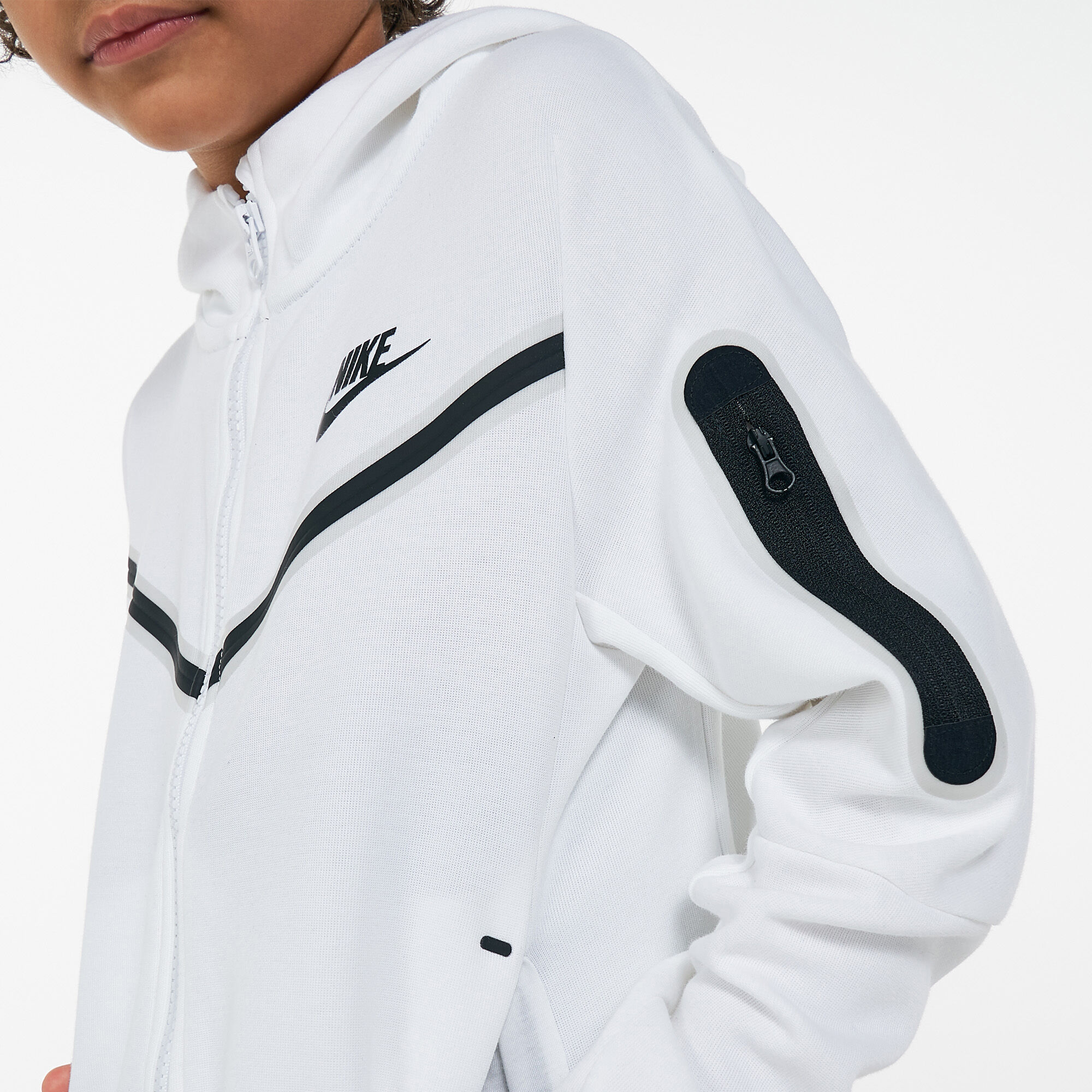 White nike tech fleece hoodie on sale