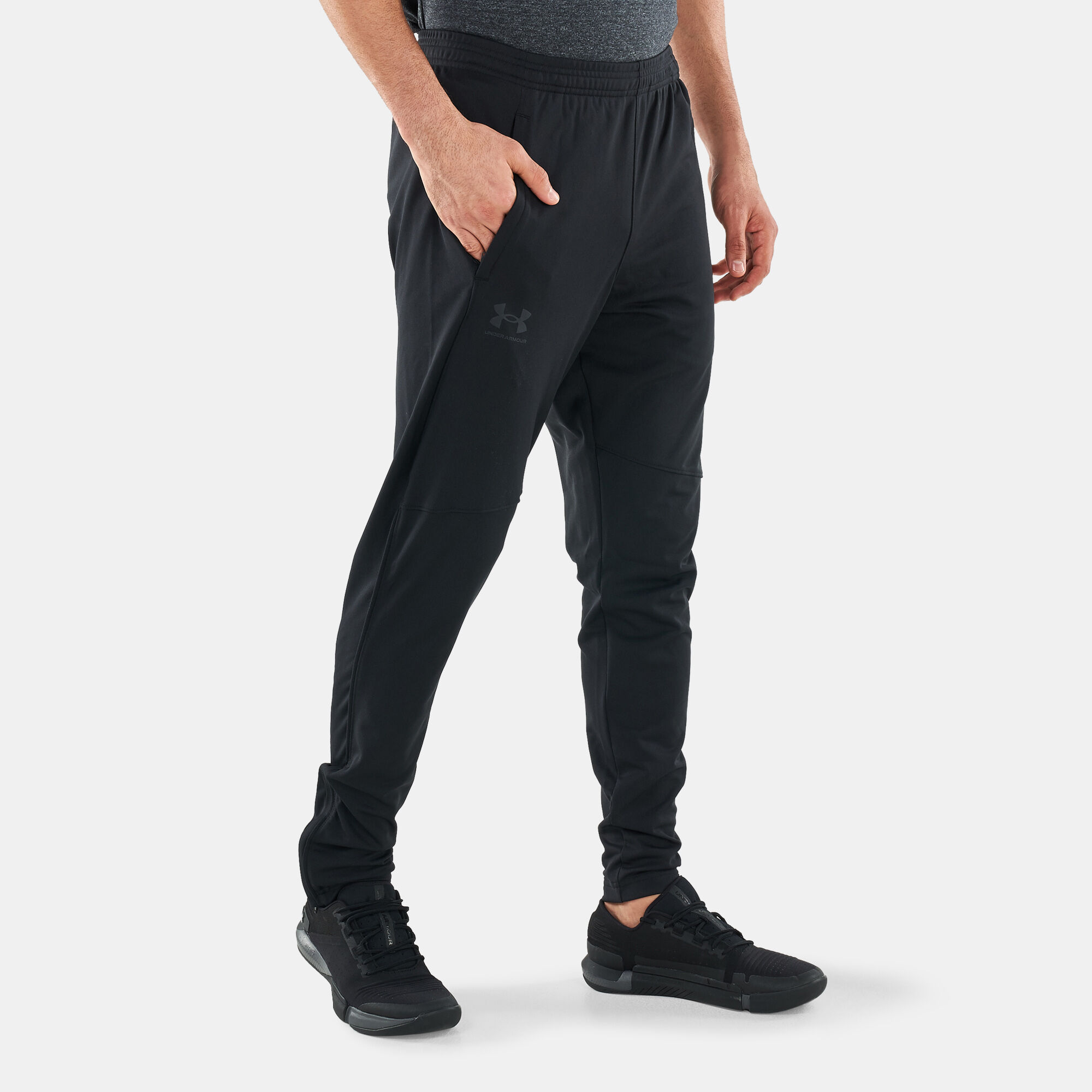 Under armour slim fit tracksuit best sale