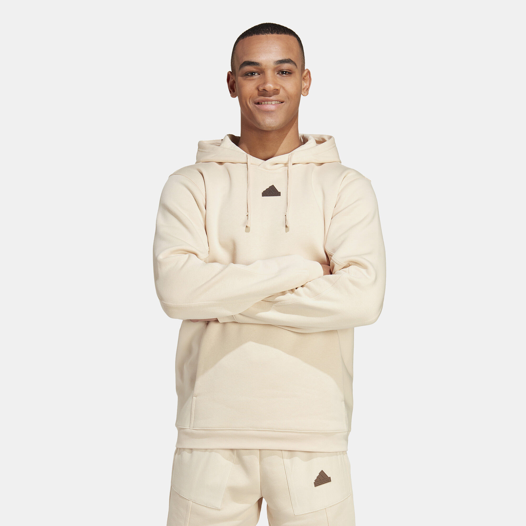 Beige adidas hoodie on sale