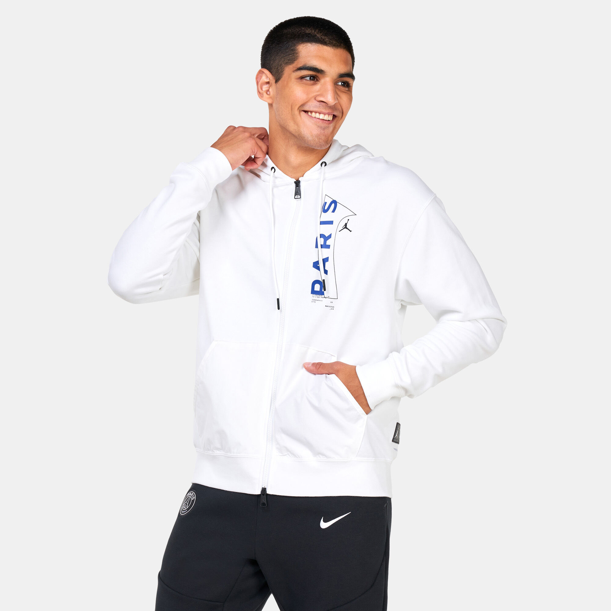 Men s Paris Saint Germain Full Zip Hoodie White Jordan in Kuwait SSS