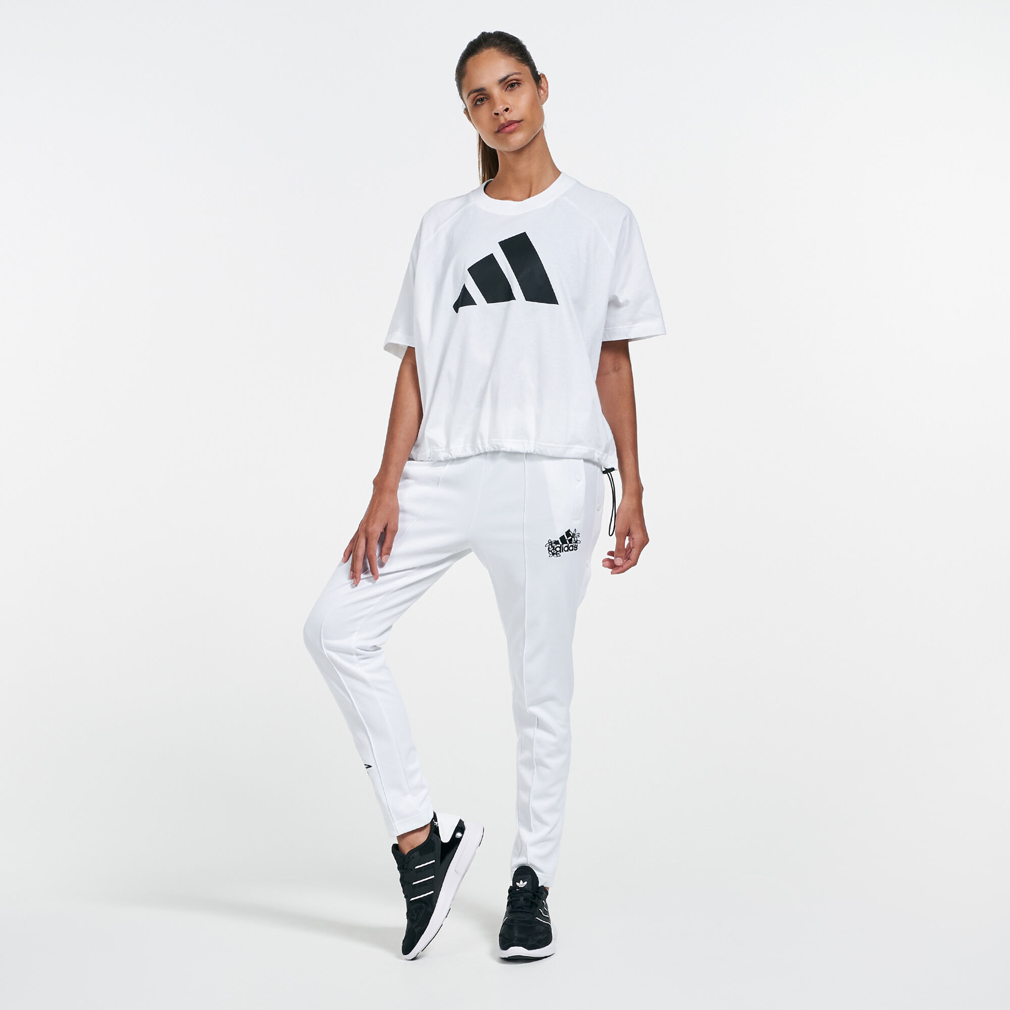 White snap pants hot sale