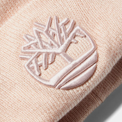Timberland Men's Tonal 3D Embroidery Beanie Pink