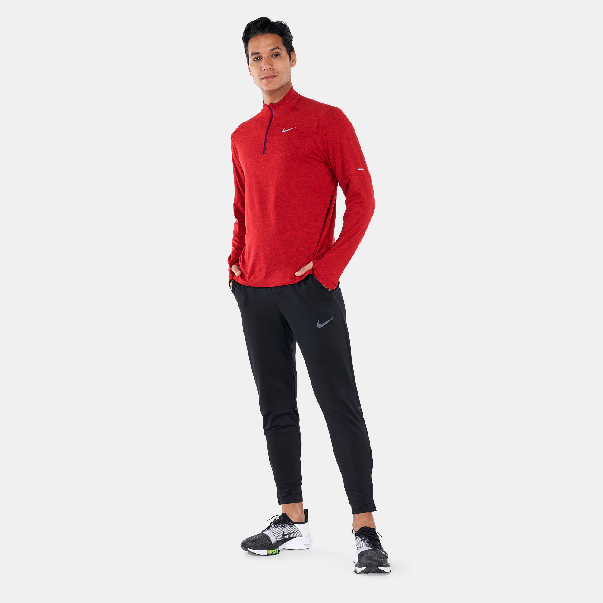 Nike red running top hot sale