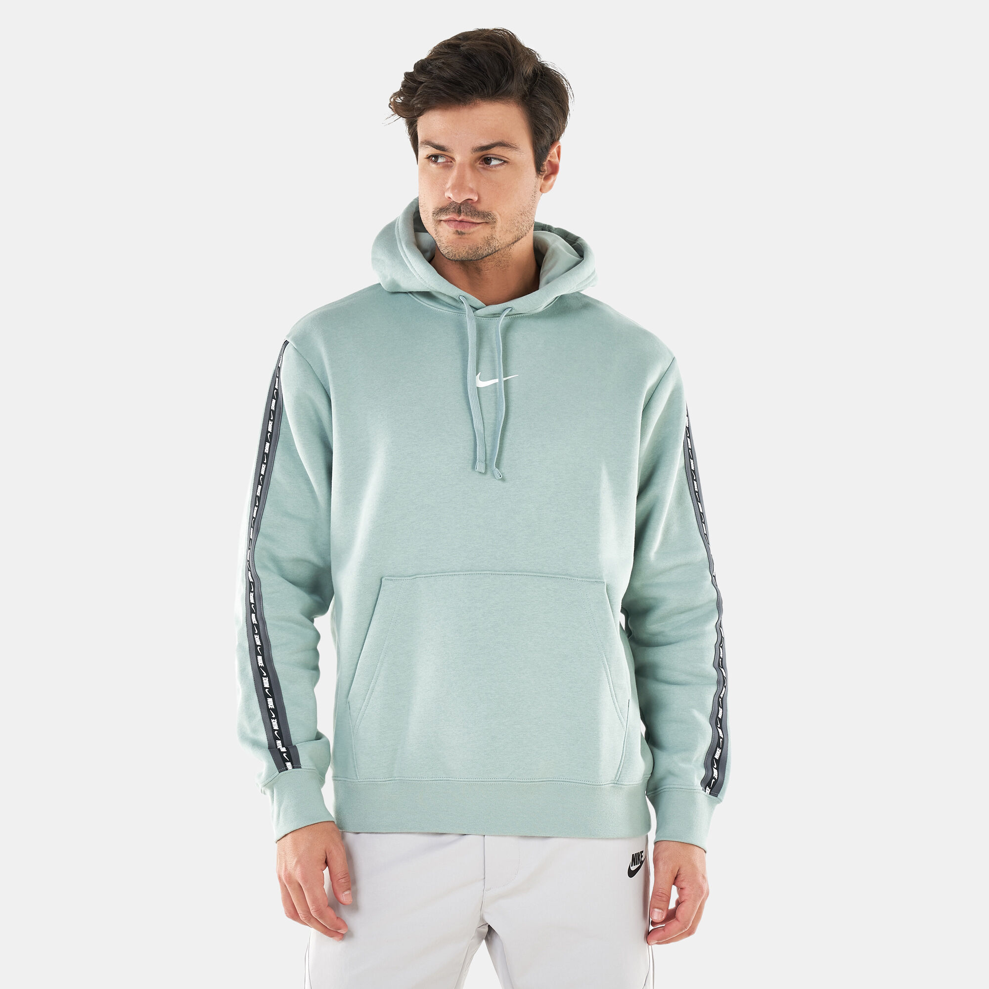 Men s Sportswear Repeat Fleece Hoodie Grey Nike in Kuwait SSS