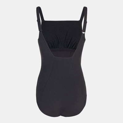 Speedo Women's CrystalLux Printed Shaping One-Piece Swimsuit Black