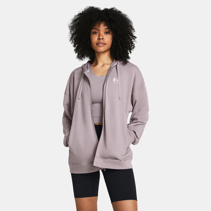 Under Armour Women's Rival Terry Full-Zip Hoodie Grey image number 0