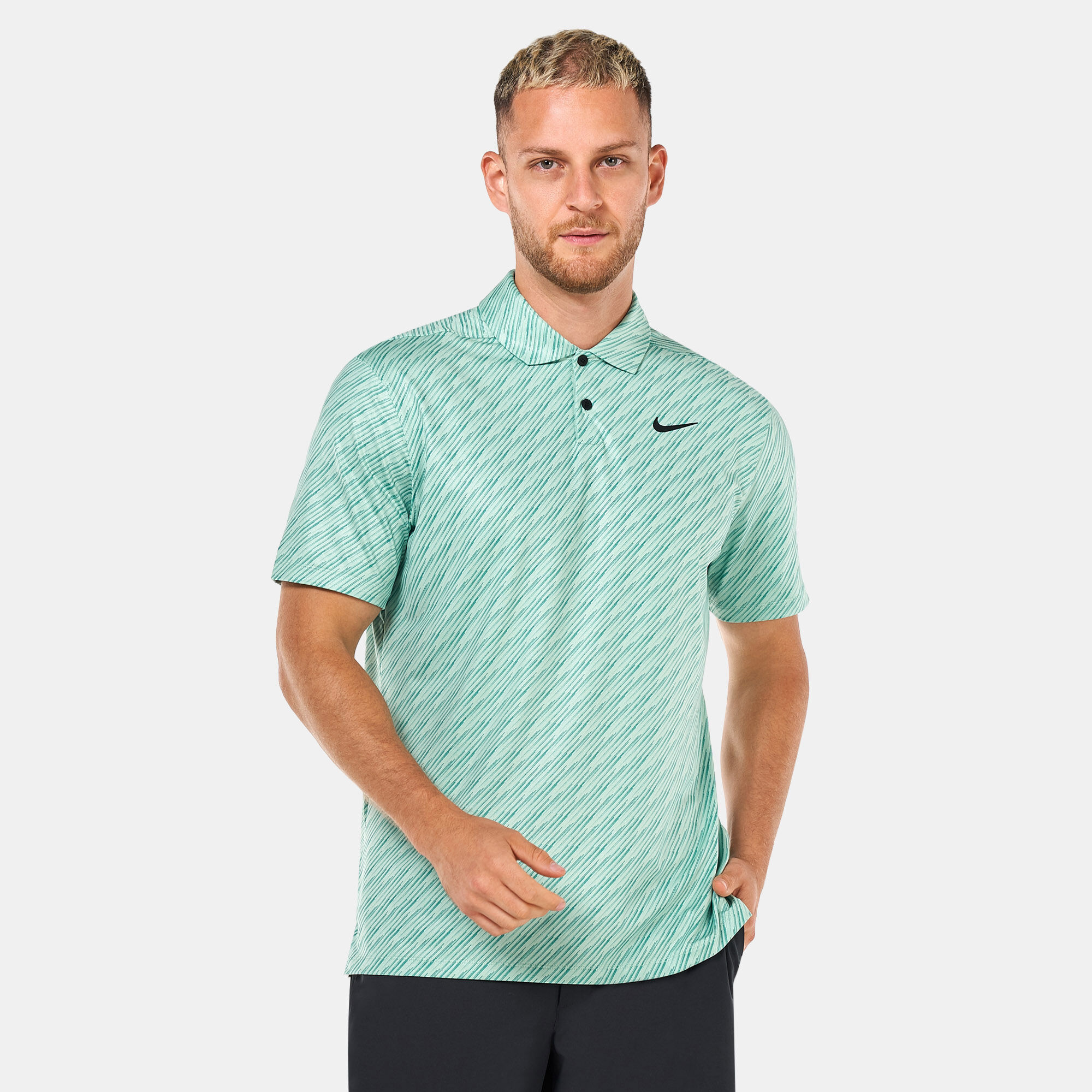 Men s Dri FIT Vapor Striped Golf Polo Shirt Green Nike in Kuwait SSS
