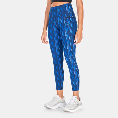 New Balance Women's Shape Shield Printed 7/8 Leggings Blue