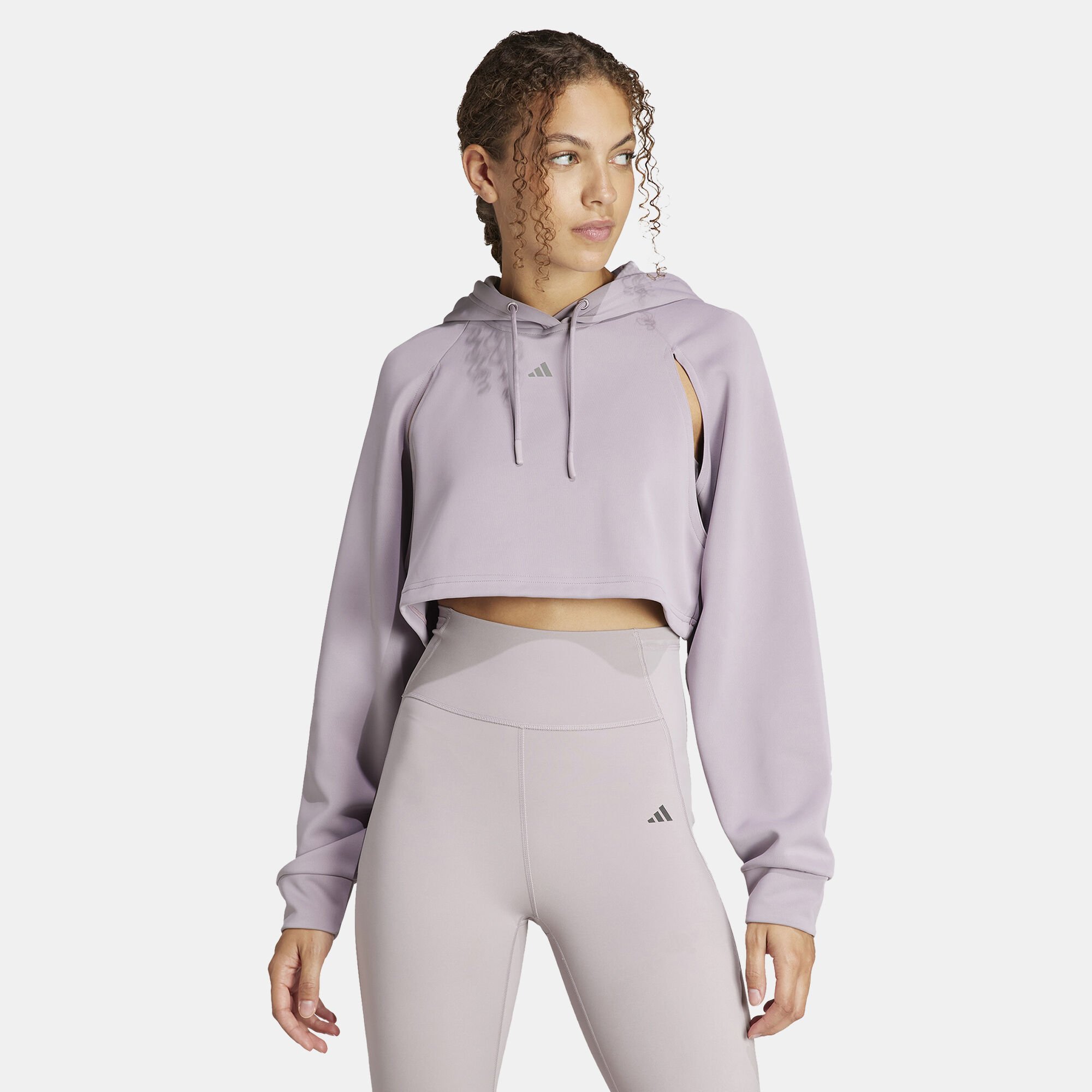 Pink adidas cropped hoodie online