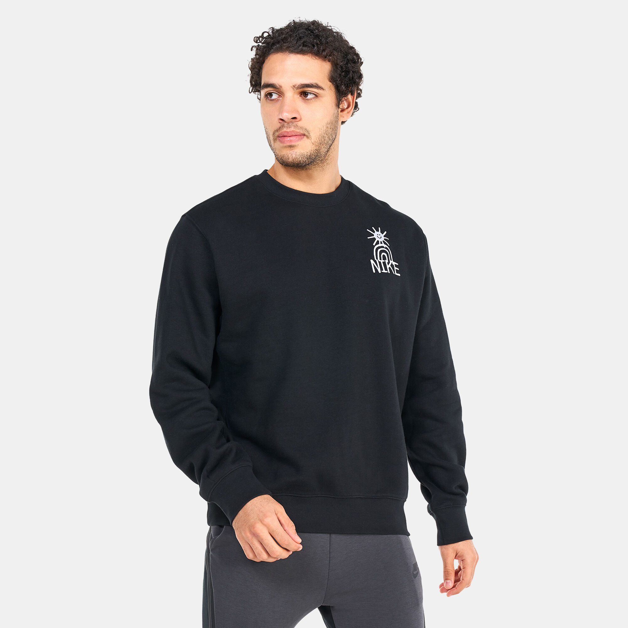 Nike terry crew best sale
