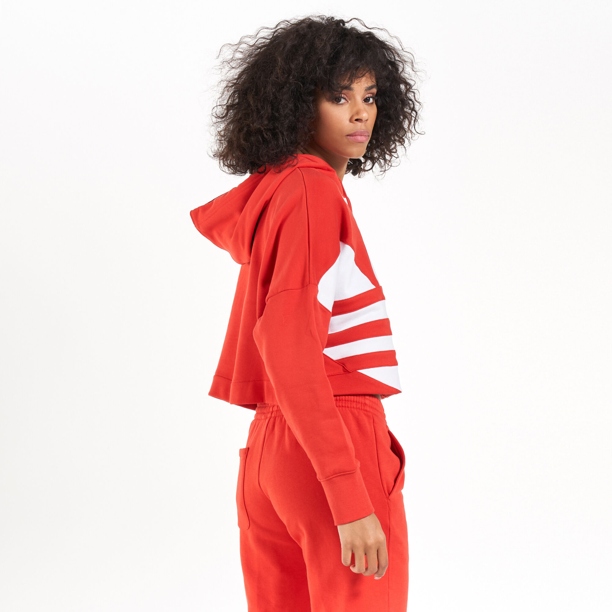 Women's adidas originals top cropped large logo hoodi