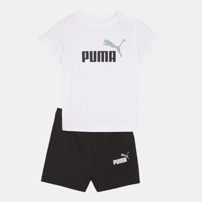 PUMA Kids' Minicats Essentials T-Shirt and Shorts Set White image number 0