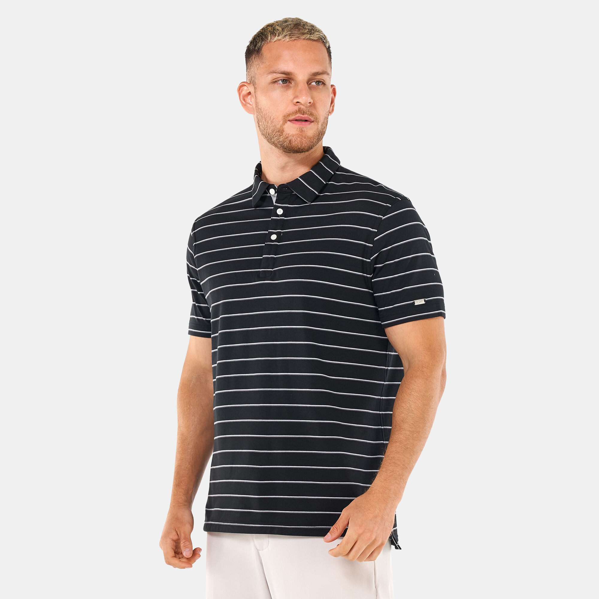 Men s Dri FIT Player Striped Golf Polo Shirt Black Nike in Kuwait SSS