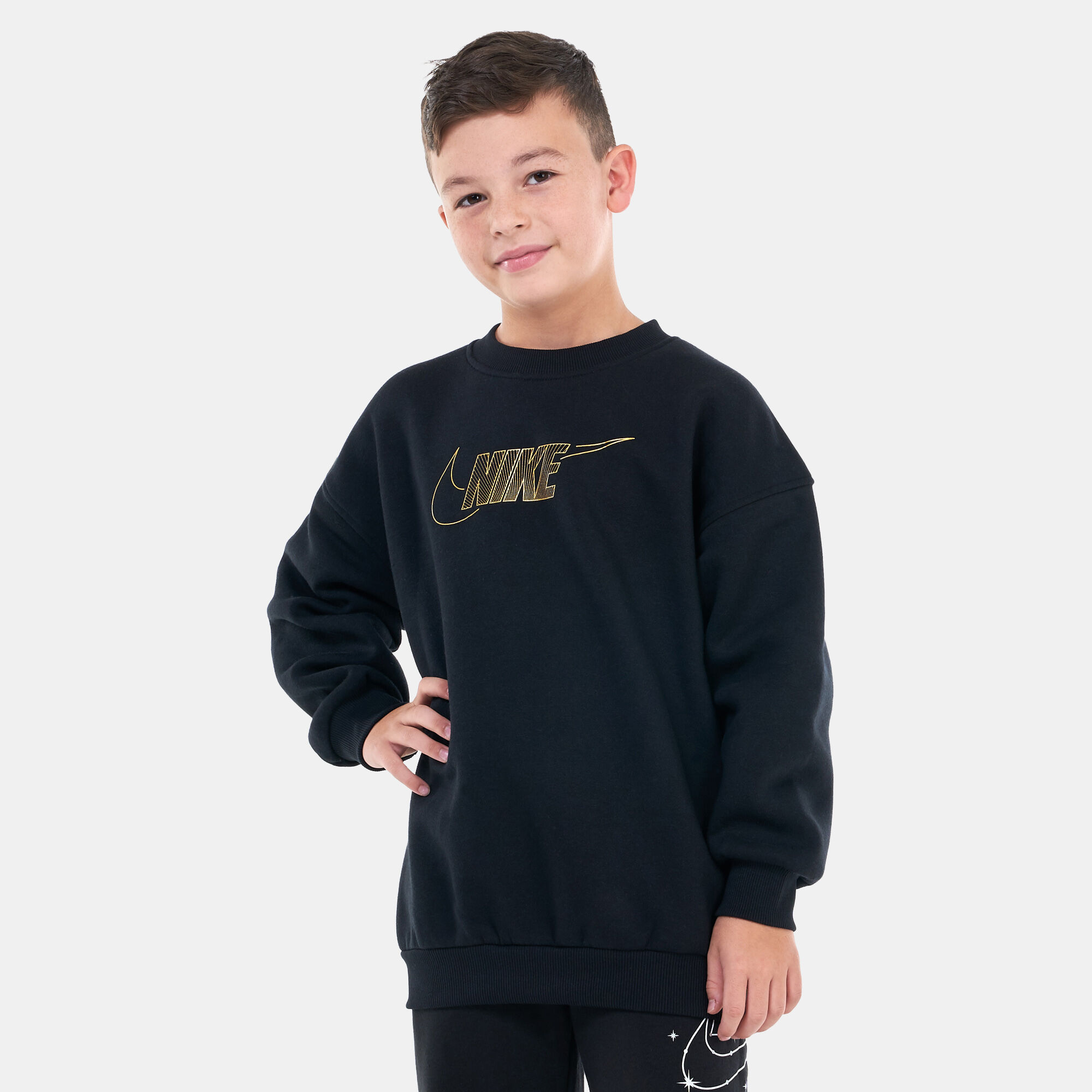 Kids Sportswear Club Fleece Sweatshirt Older Kids Black Nike in Kuwait SSS
