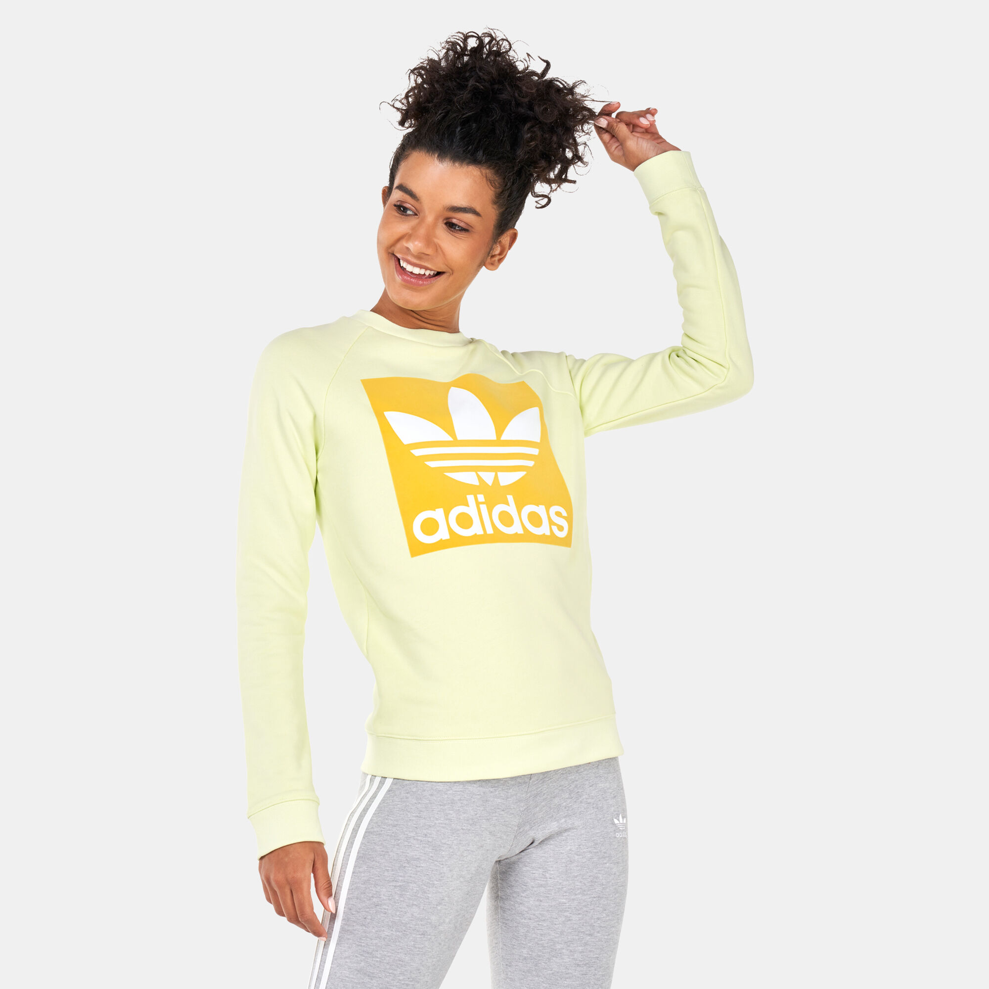 Trefoil sweatshirt yellow top