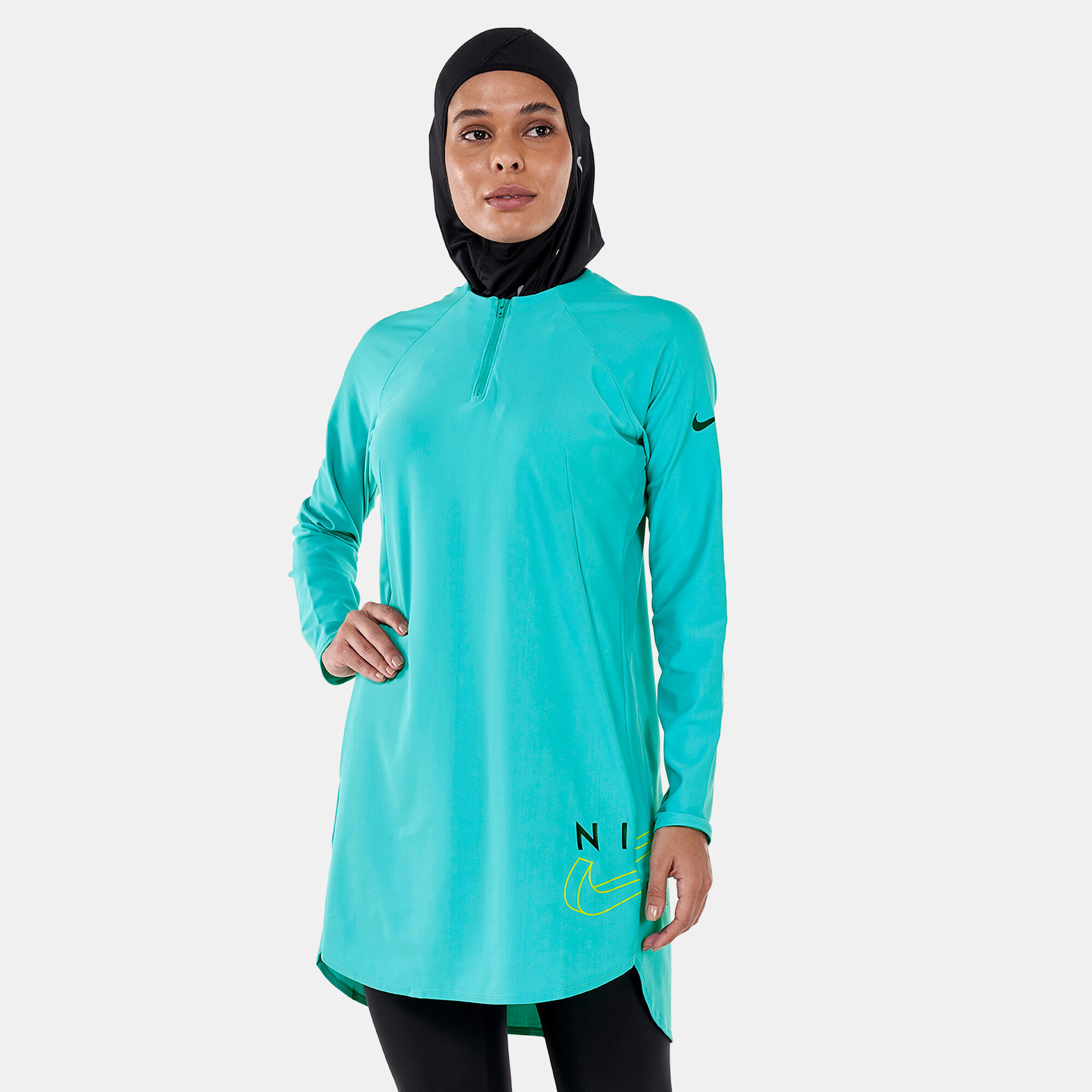 Women s Victory Logo Full Coverage Swimming Tunic Green Nike Swim in Kuwait SSS