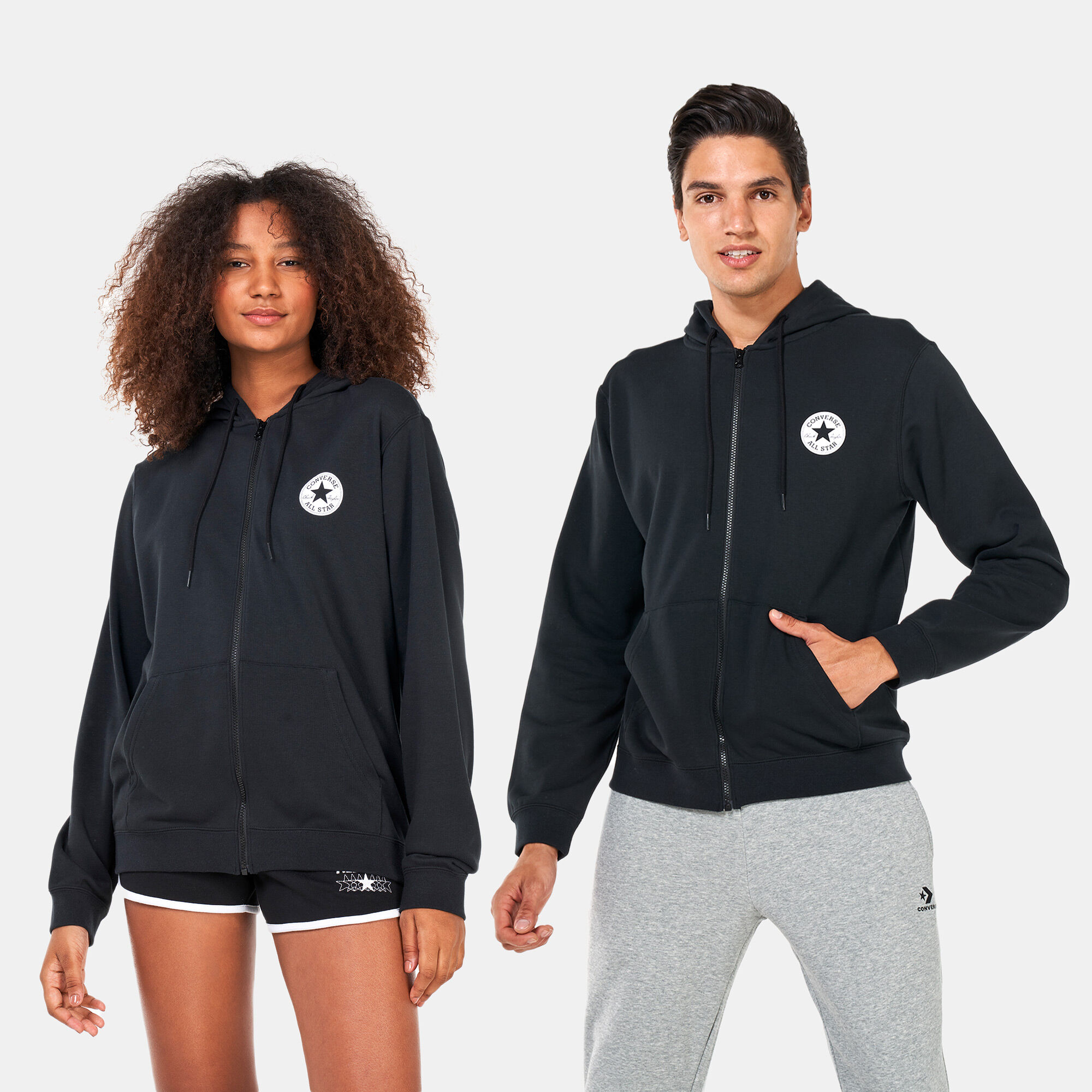 Buy Converse Chuck Taylor All Star Logo Full Zip Hoodie Black in