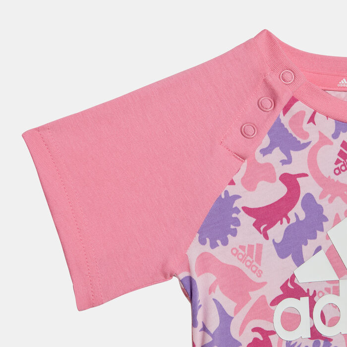 adidas Kids' Dino Camo Allover Print T-Shirt and Short Set Multi image number 1