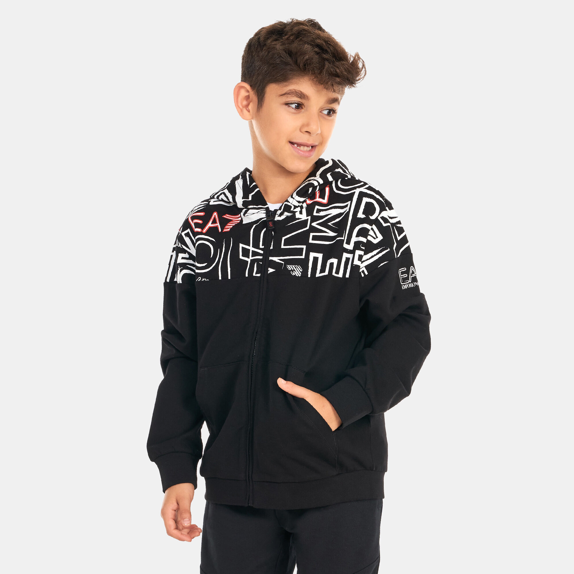 Emporio armani full zip hoodie black cheap