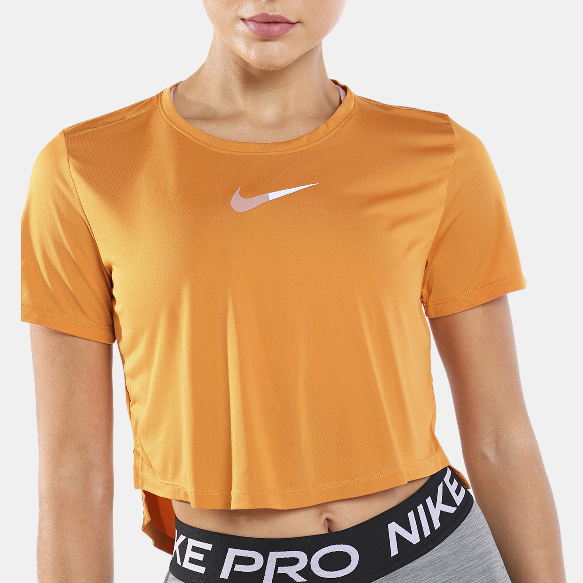 Yellow nike crop top shop