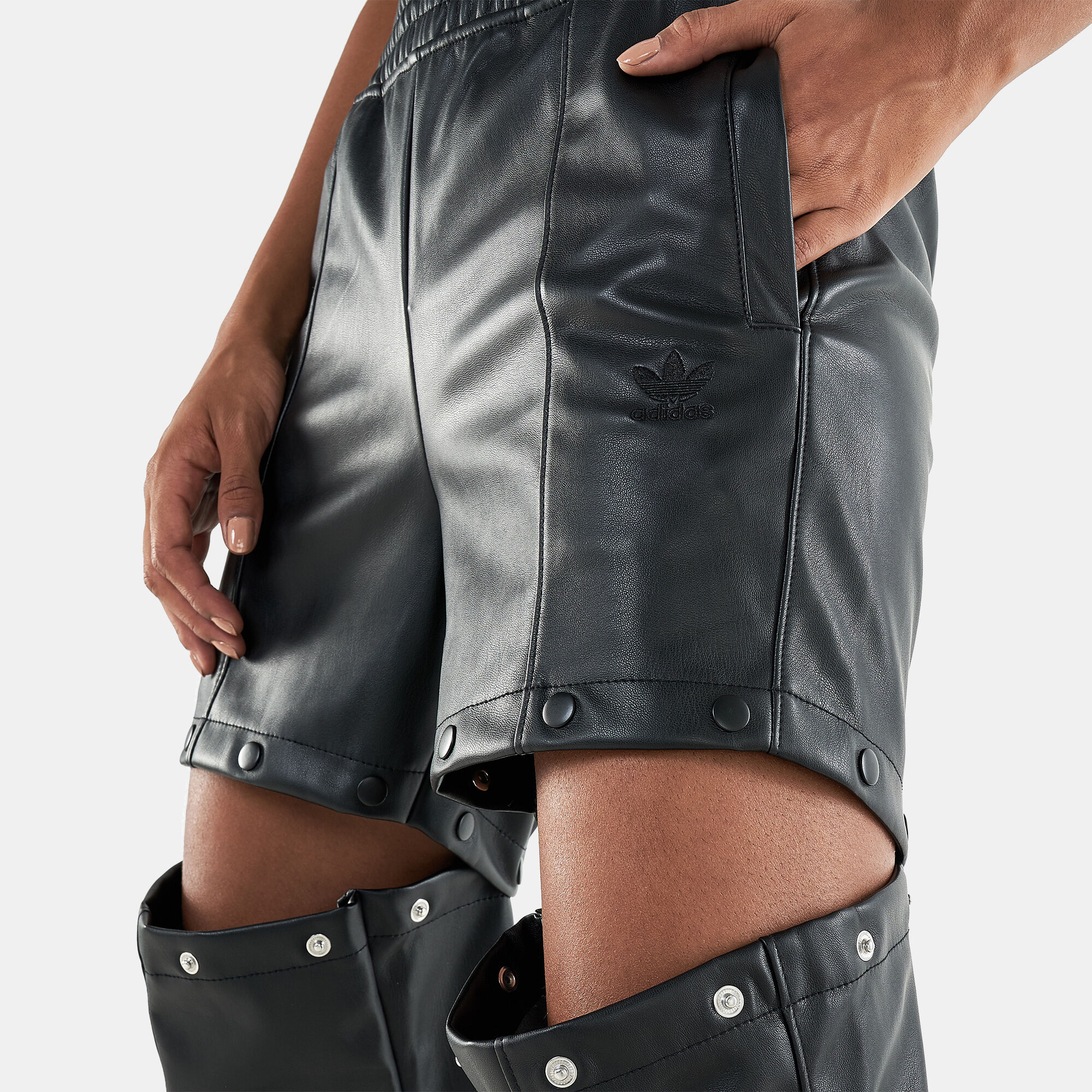 Adidas faux leather pants clearance