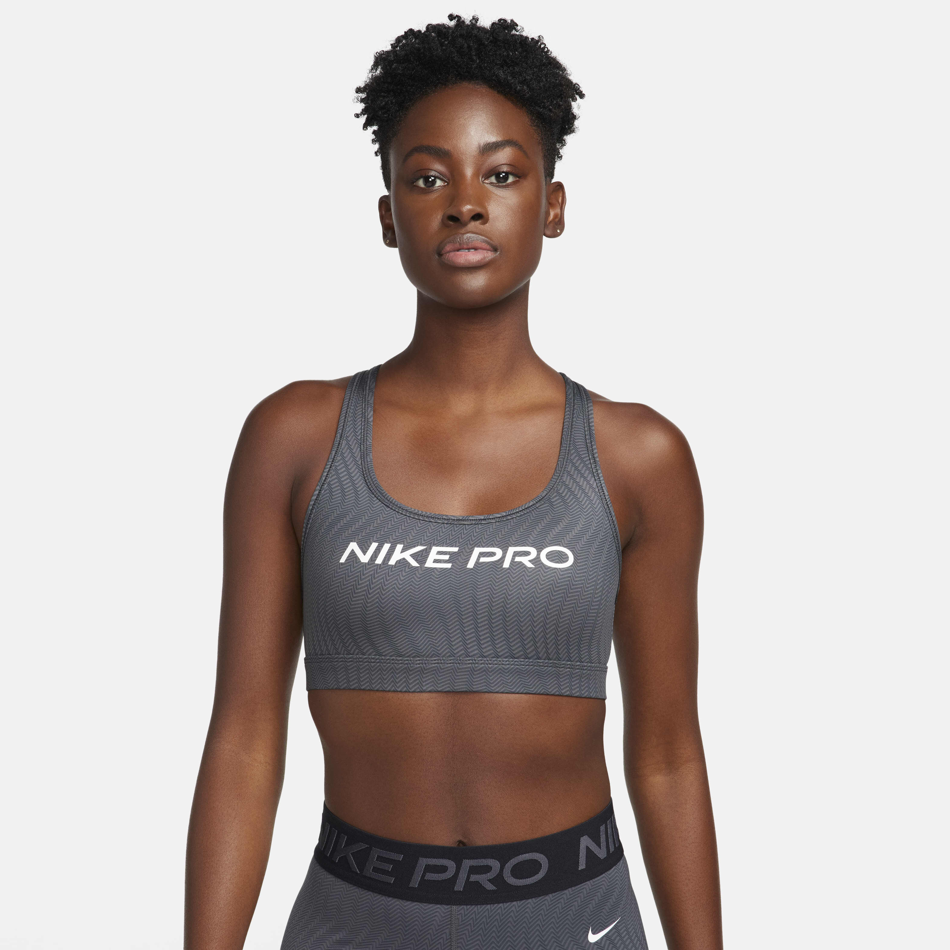Women s Pro Swoosh Light Support Non Padded Printed Sports Bra Grey Nike in Kuwait SSS