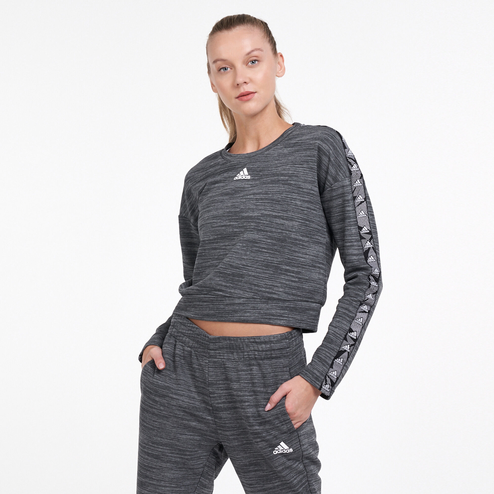 Adidas tape outlet sweatshirt