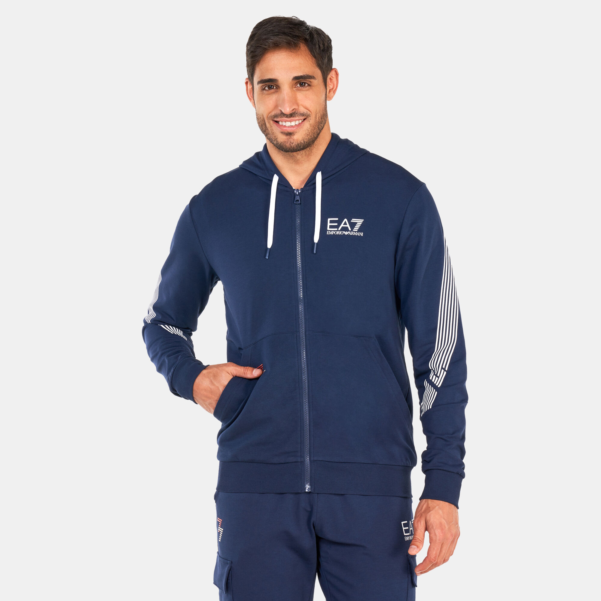 Ea7 zip hoodie clearance