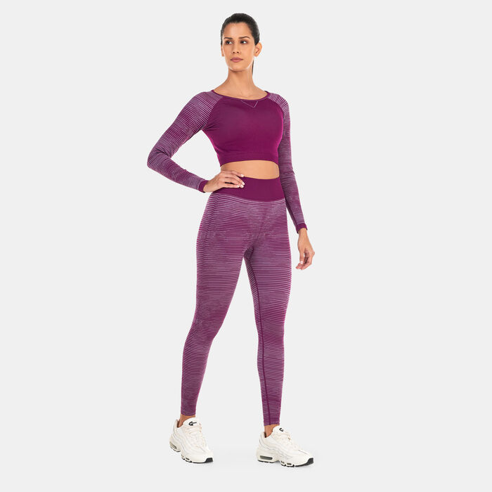 Infinity Stripe Seamless Shorts - Dark Purple