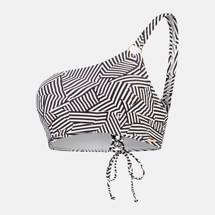 Speedo Women's Shaping Printed Asymmetric Swimming Top Black image number 0