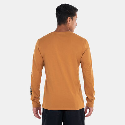 Timberland Men's Logo Long Sleeve T-Shirt Brown