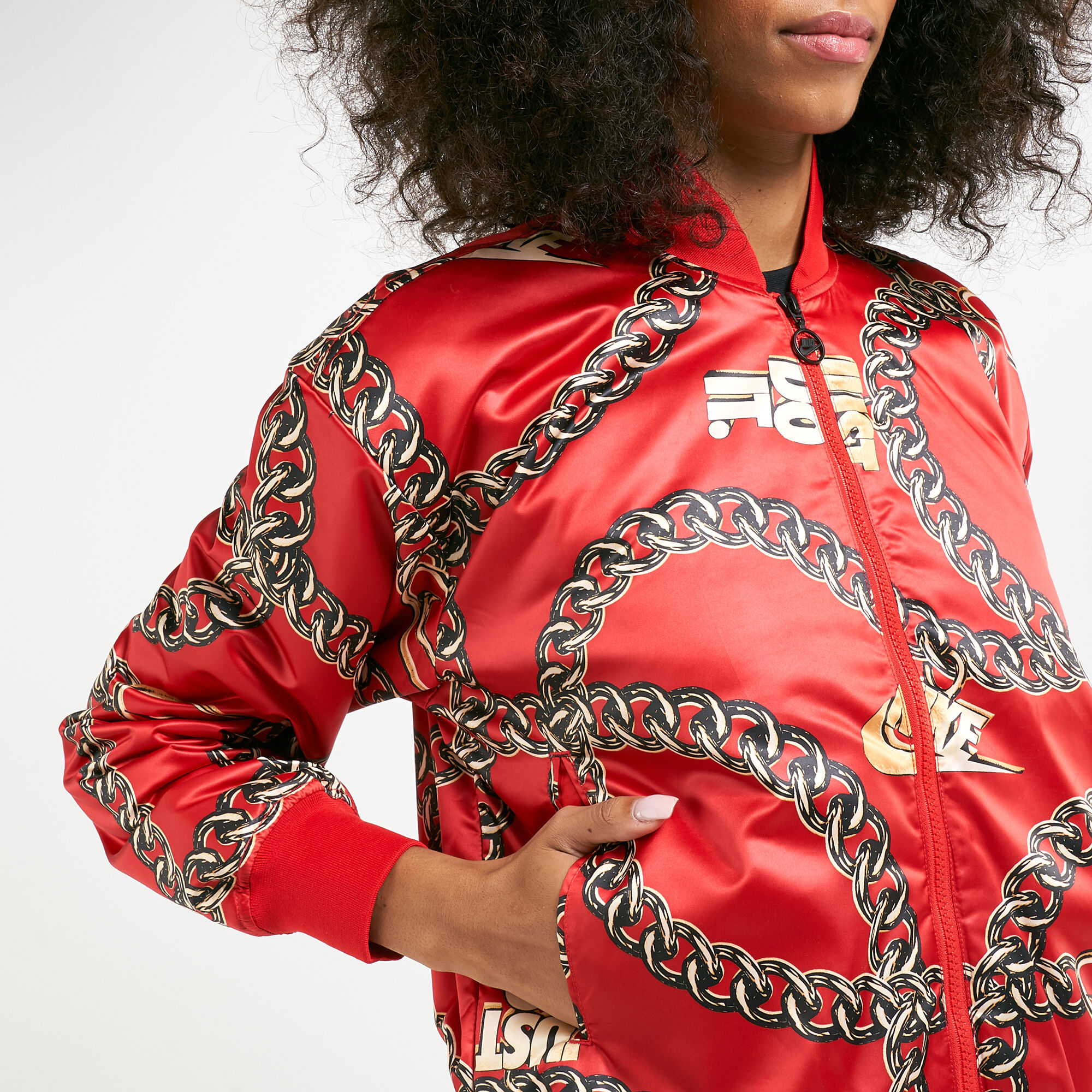 Buy Nike Women s Sportswear Synthetic Fill Glam Dunk Jacket Red in