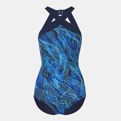 Speedo Women's Aphrodite Printed One-Piece Swimsuit Blue