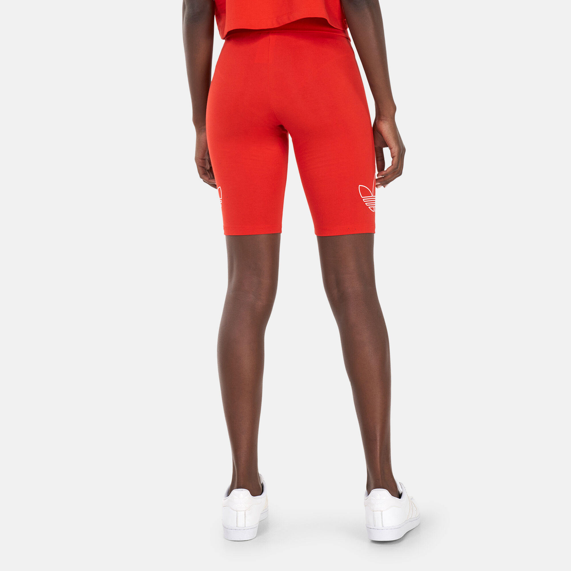Adidas red biker shorts on sale